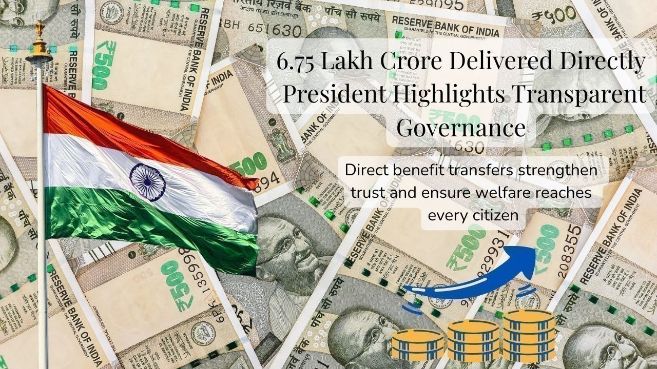DBT Benefits Worth 6.75 Lakh Crore Delivered in One Year, President Says
