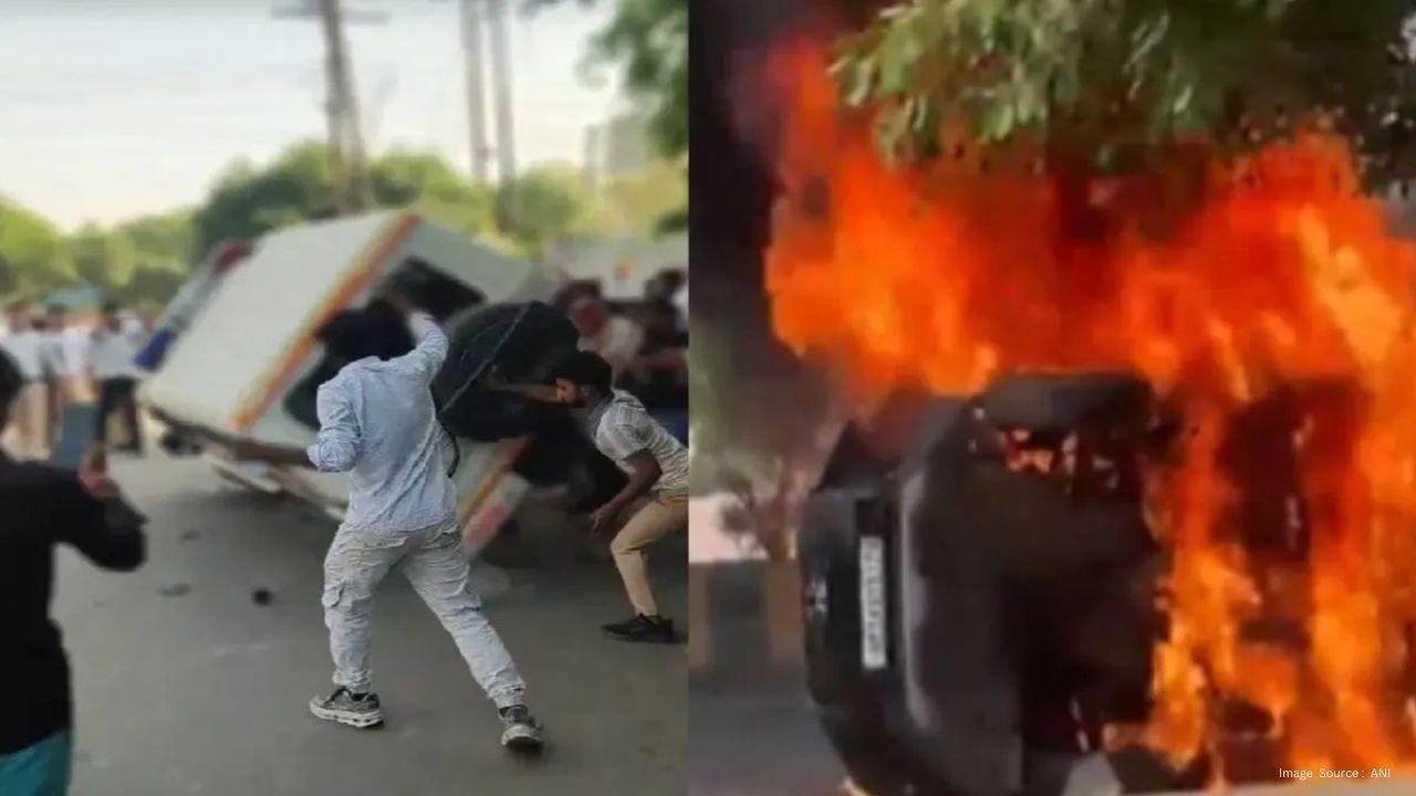 Noida Workers’ Salary Protest Turns Violent, Vehicles Damaged and Tensions Rise