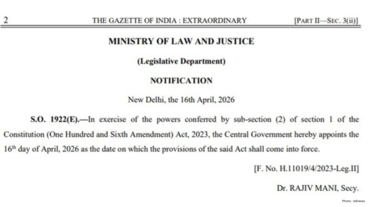 Women’s Reservation Act Comes into Force, PM Modi Highlights ‘Nari Shakti’