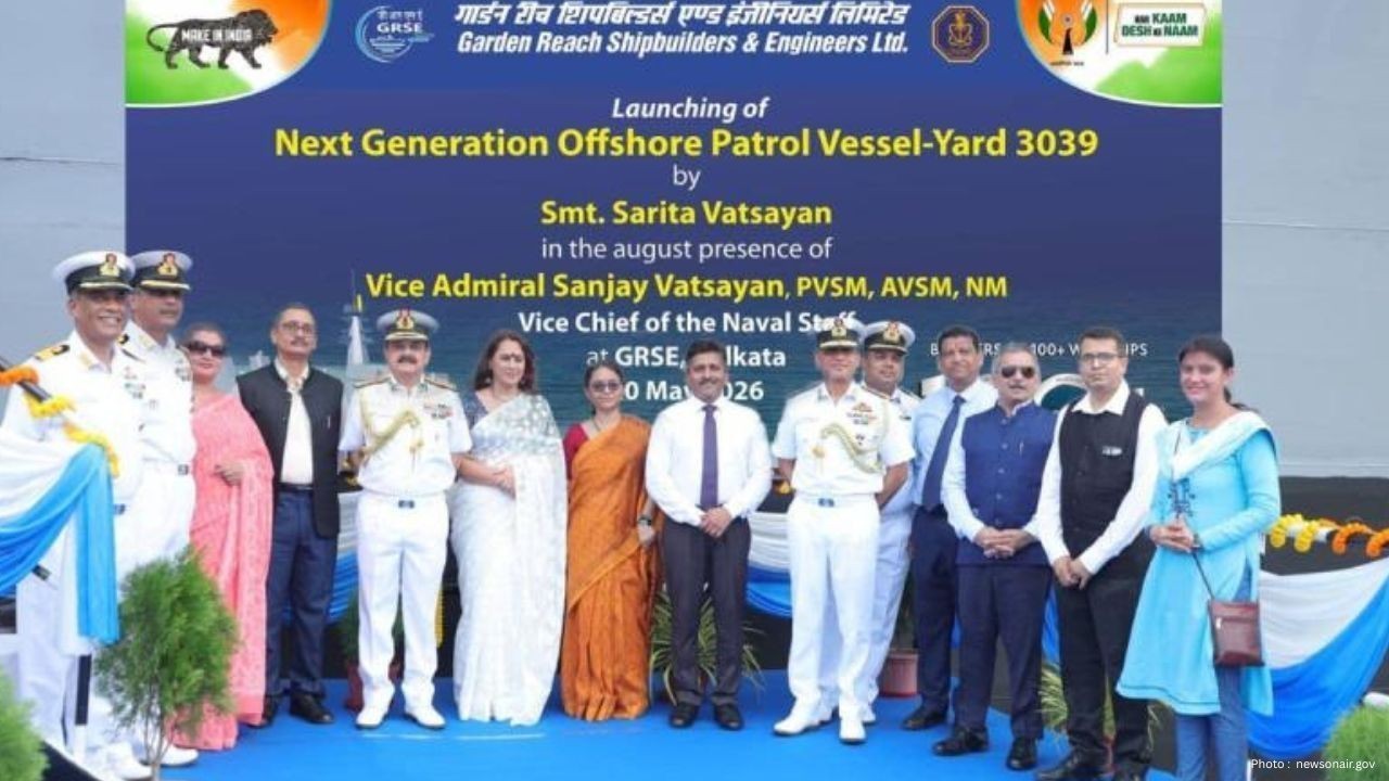Indian Navy Launches Next-Gen OPV Sanghmitra in Kolkata, Boosts Maritime Strength