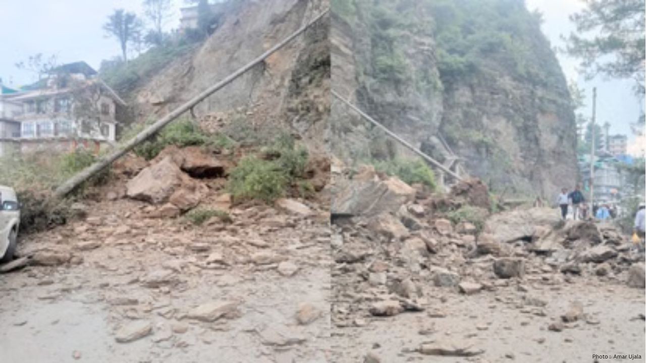 Major Landslide Blocks Sanjauli-Dhalli Bypass in Shimla, Raising Fresh Concerns Over Hill Road Safety