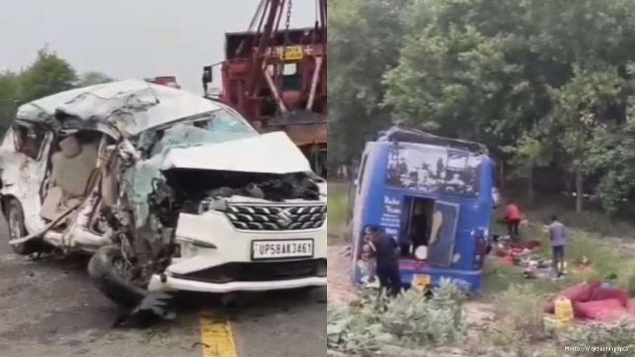 5 Killed After Sleeper Bus Crashes Into Car on Agra-Lucknow Expressway in Unnao